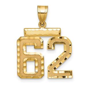 14K Yellow Gold, Varsity Collection, Medium D/C Pendant Number 62